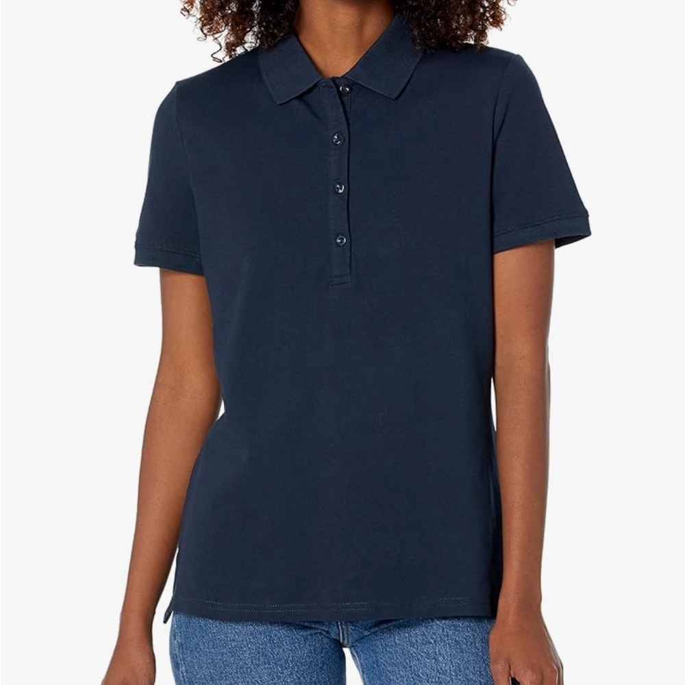 Amazon Essentials - Classic Navy Polo Shirt - women’s large